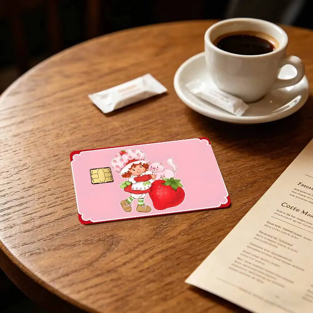 Classic Animation S-trawberry S-hortcake  Credit Debit Card Sticker  Sticker Decoration Waterproof Small Chip Card Skin Sticker