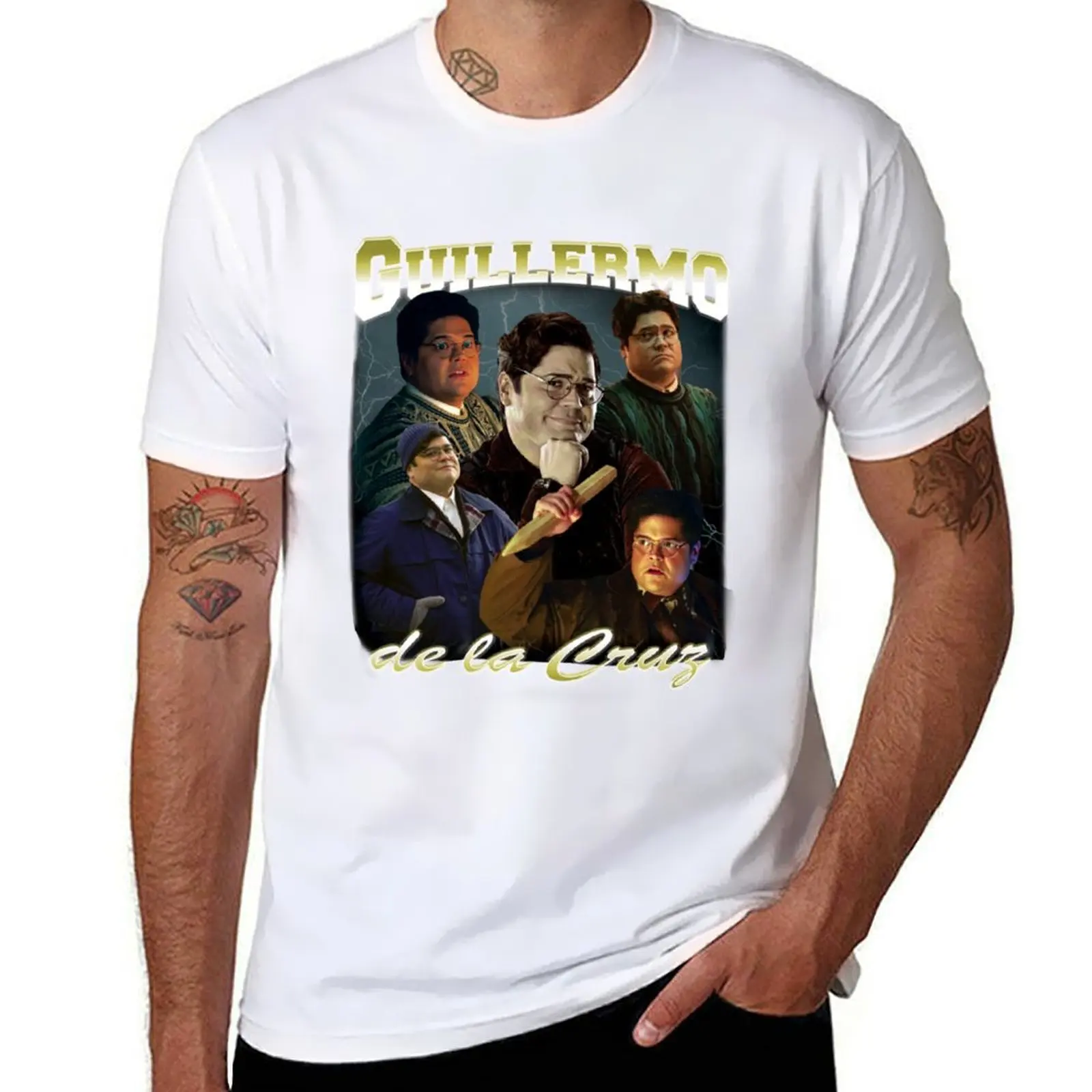Camiseta con diseño de Guillermo de la Cruz de los años 90, camisetas de anime para hombre, Camiseta de algodón
