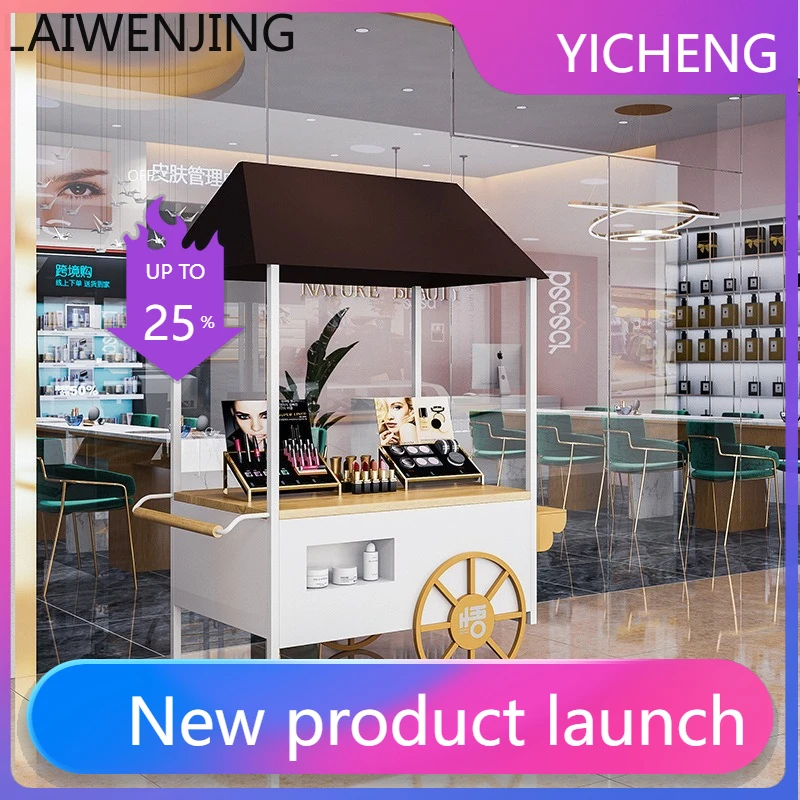 

LYY Mall Promotion Multi-Functional Cart Store Outdoor Display Cart Market Iron Art Movable Stall Cart