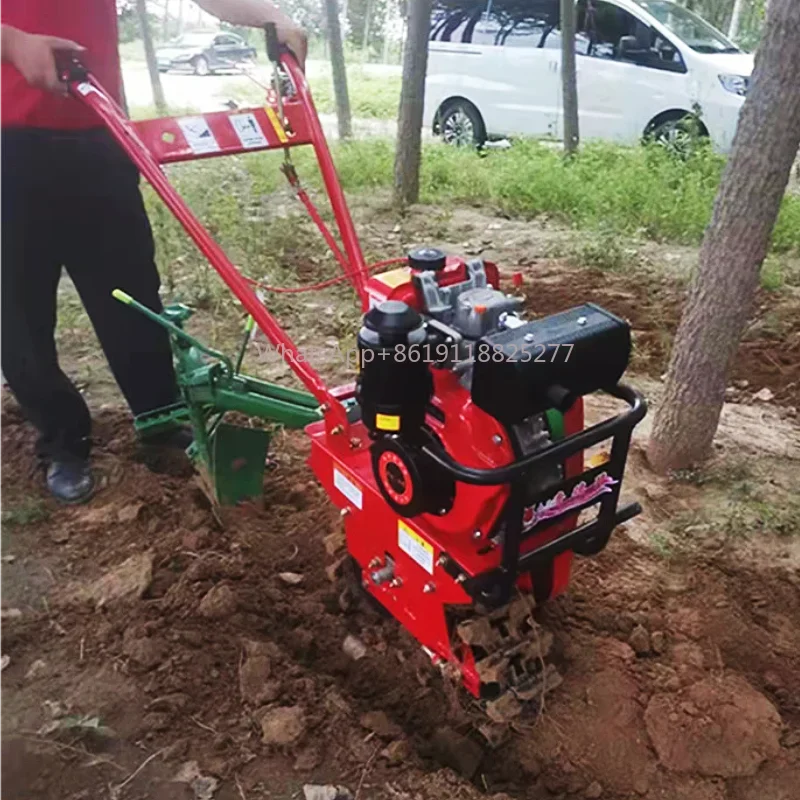 Small Agricultural Plow Tiller, One-wheel Chain Track Micro Tillage Machine, Diesel Trolley Machine Engine New New Product 2020