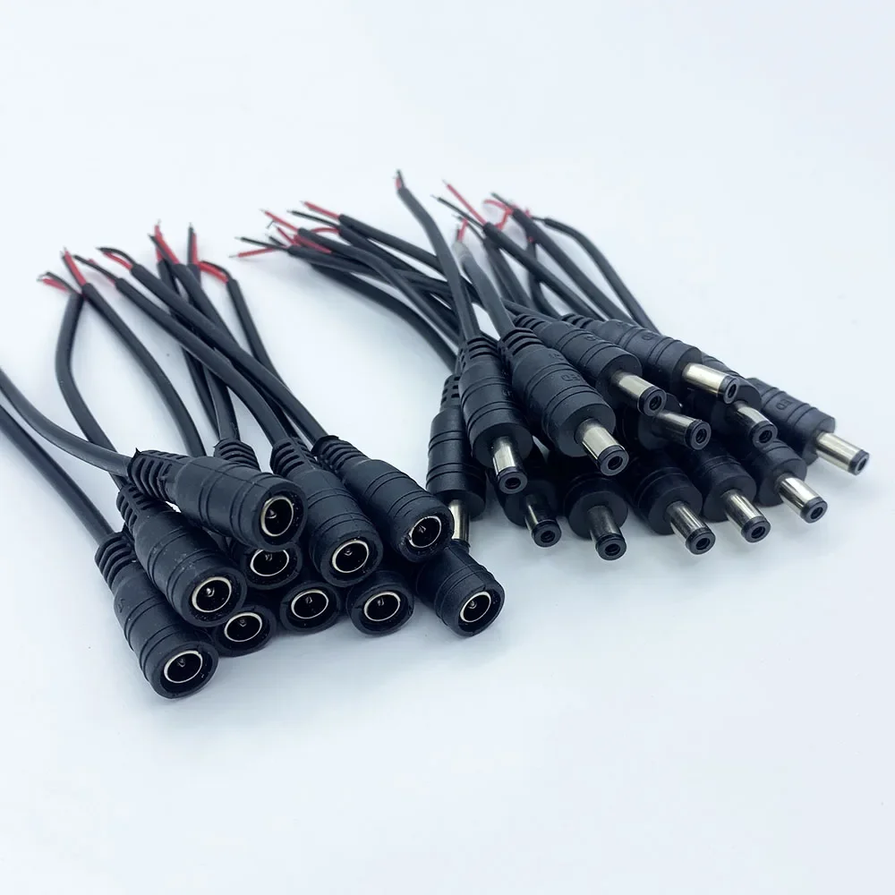 DC 12V Male Female Pigtails Power Cable 2.1mm*5.5mm 2Pin Connector Wire Power Plug Cord for CCTV Camera Router LED Strip Lights image 5