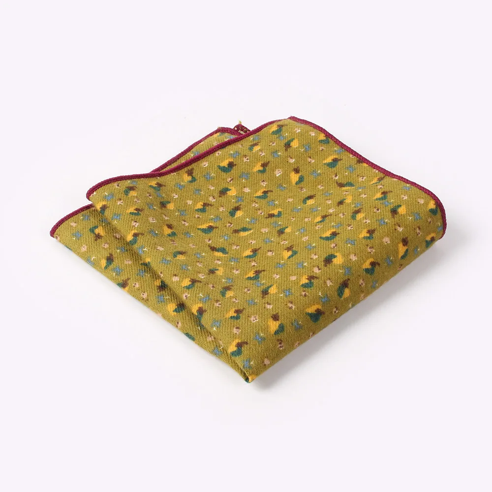 Toalla de bolsillo para traje, pañuelo estampado de algodón para hombre, bolsa para traje, toalla, moda informal, borde de estilo europeo y americano, 5 uds.