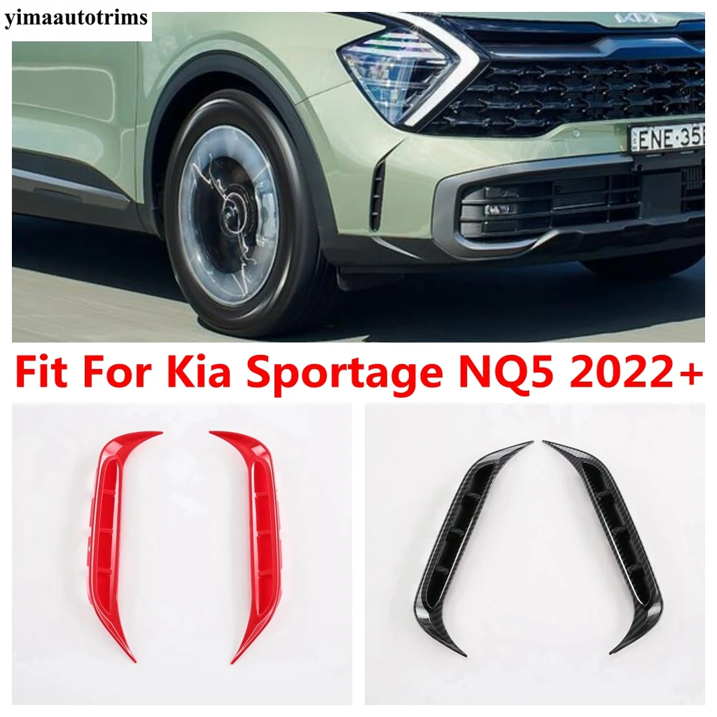 

Front Bumper Fog Light Lamp Air Inlet Vent Grille Strip Cover Trim For Kia Sportage NQ5 2022 2023 2024 Car Accessories Exterior