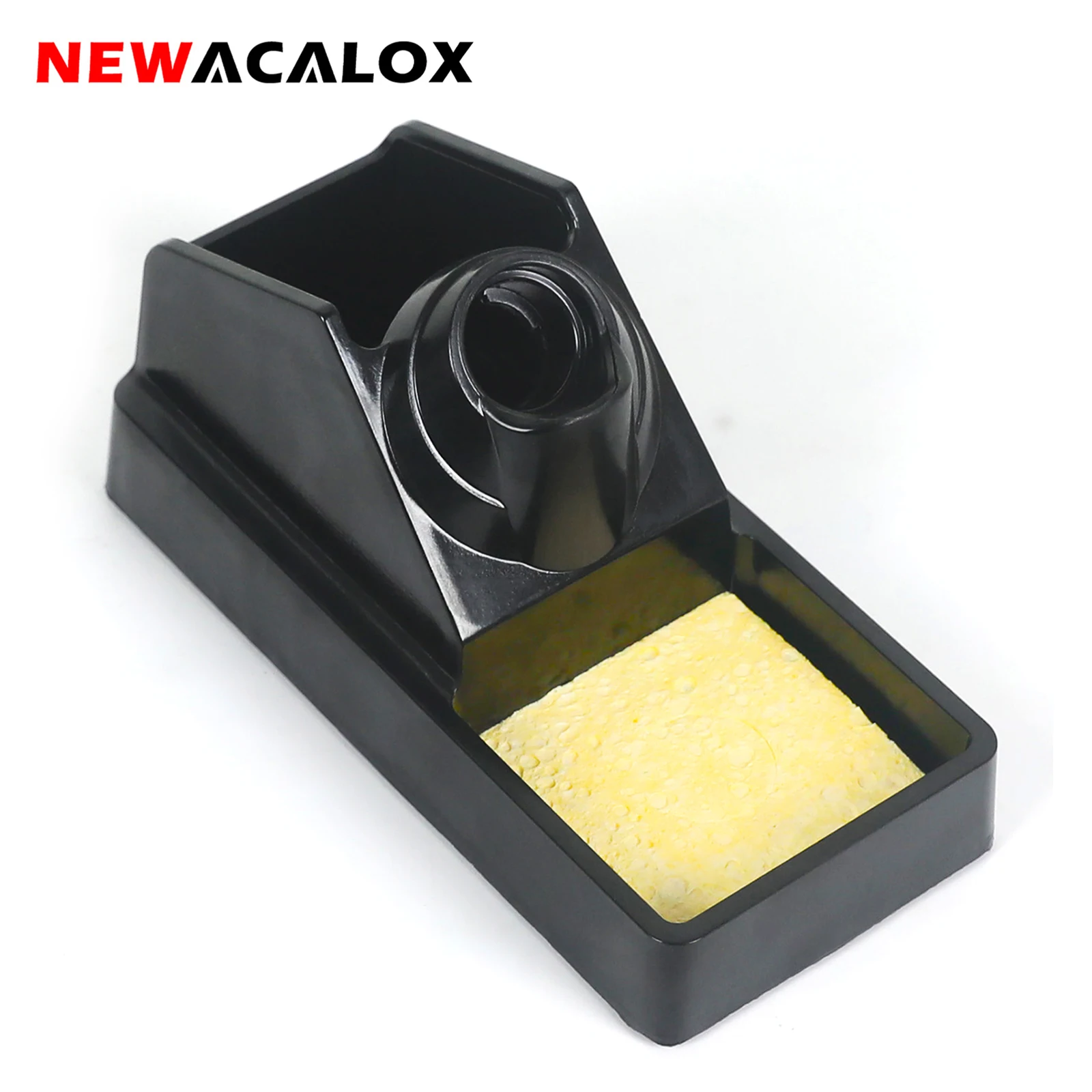 NEWACALOX Soldering Iron Holder Stainless Steels Place Stand Sponge Cleaner Soldering Station Handle Holder Welding Tools
