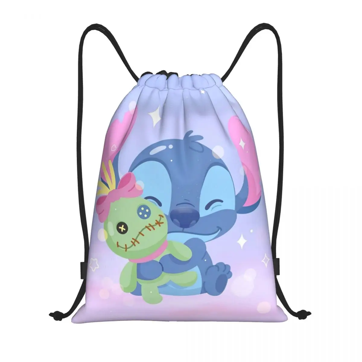 Cute Lilo And Stitch Drawstring Bags Sports Backpack Gym Sackpack String Bags for Working Out