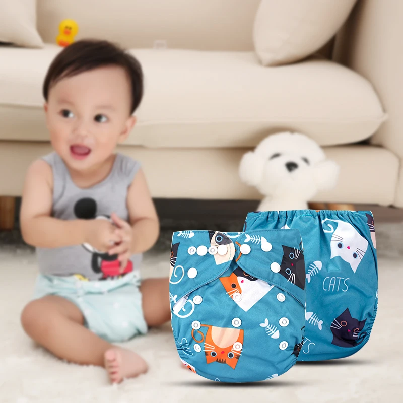 Washable Diaper Suede Cloth One Opening Comfortable Baby Diapers Adjustable Reusable Ecological Cloth Nappies Waterproof for Kid