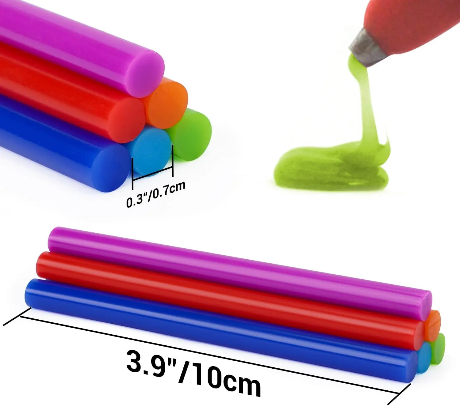 Colorful Hot Melt Glue Sticks Strong Viscosity Glue Paintless Repair Strips 7MM*100MM Hot Melt Glue Gun DIY Craft Repair Tools