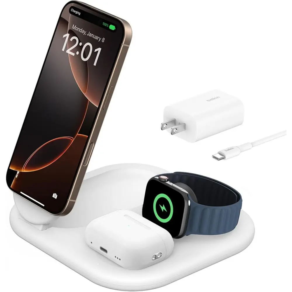 Universal 3-in-1 Wireless Charging Dock for Phone, Watch, and AirPods