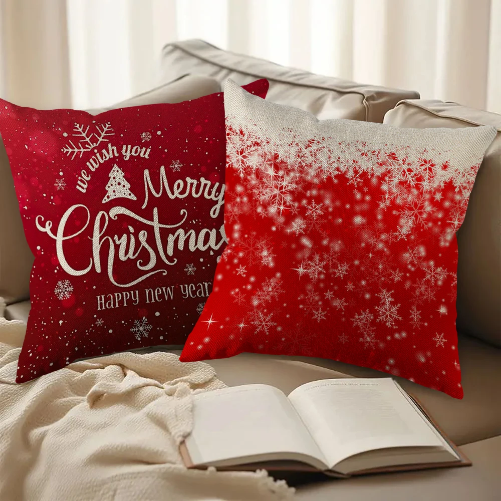 

Christmas Pillowcase 45x45 Pillowcase Polyester Merry Christmas Print Sofa Cushion Decoration Pillowcase Christmas Gift 11.13