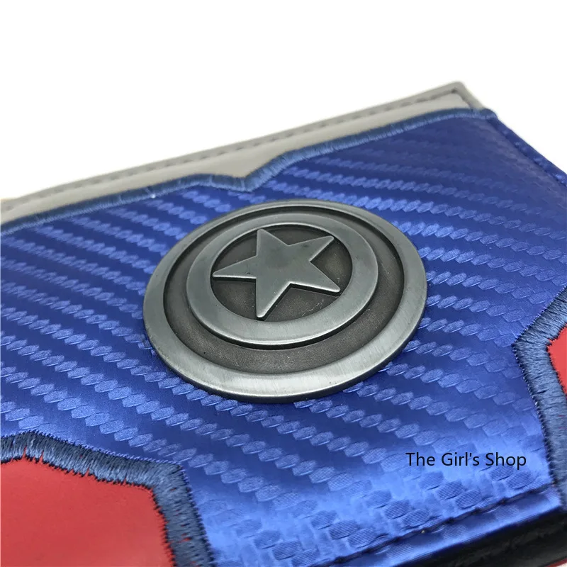 Disney Marvel Captain America New Men's Wallet PU Folding High Quality Boy Wallet Multi-Card Slot Large Capacity Fashion Wallet