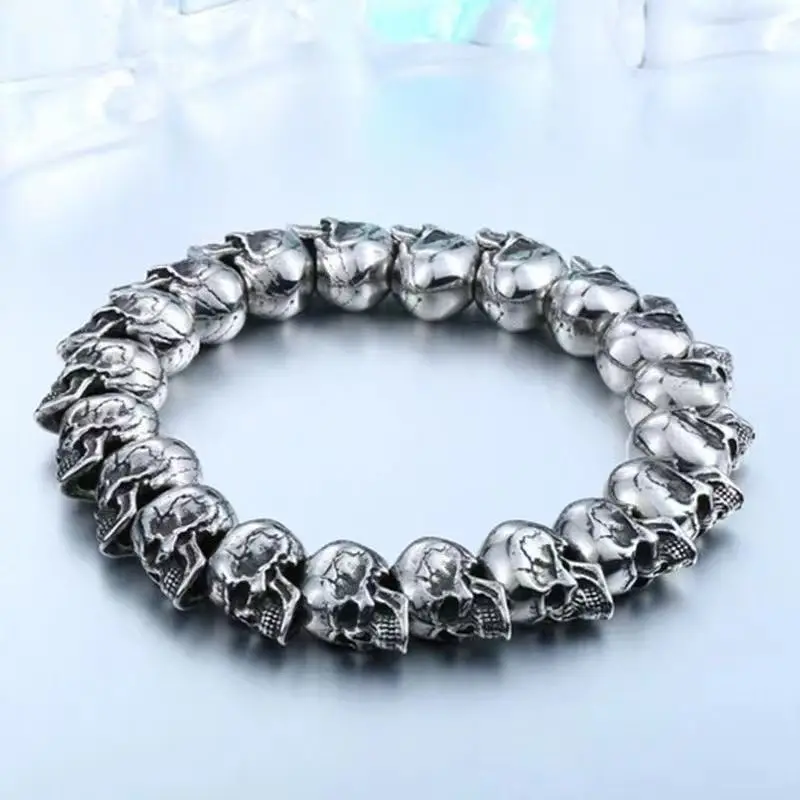 New Fashion Gothic Skull Bracelet Men and Women Punk Style Trend Rock Party Hand Jewelry Hip Hop Bracelet Wholesale