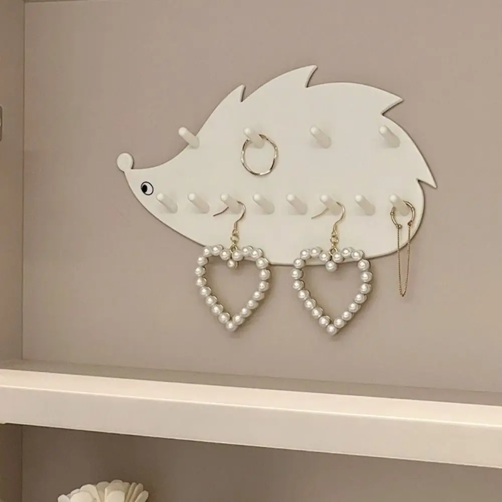 

2Pcs Punch-Free Jewelry Storage Rack Dual Layer Seamless Bangles Display Rack Wall Mounted Decorative Hedgehog Jewelry Hook