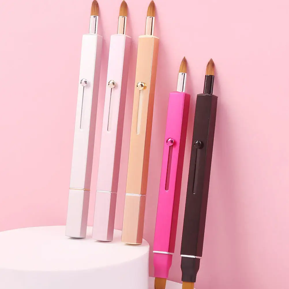 1 Brocha de Maquillaje Multiusos de Doble Punta, Diseño Grueso y Fino para Labios, Delineador y Corrector