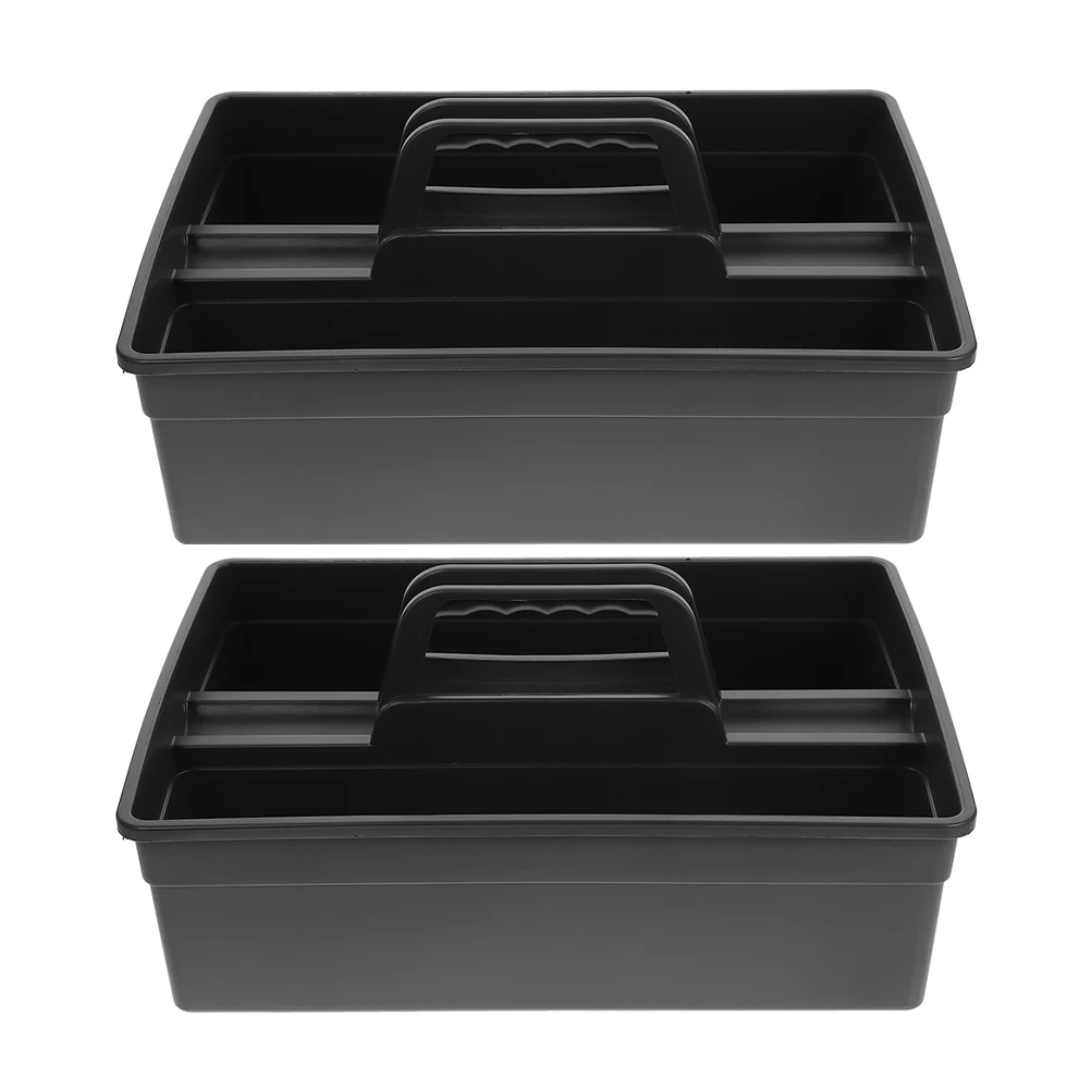 

2pcs Cleaning Supplies Basket Large Plastic Storage Container Multilayer Tool Organizer Handheld Cleaning Tote Box For Home