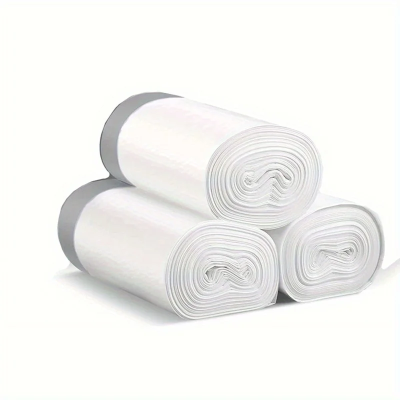 3rolls, Small Drawstring Trash Bags, Plastic Garbage Can Trash Can Bags 15 Liters for Bathroom Restroom Bedroom Office Toilet