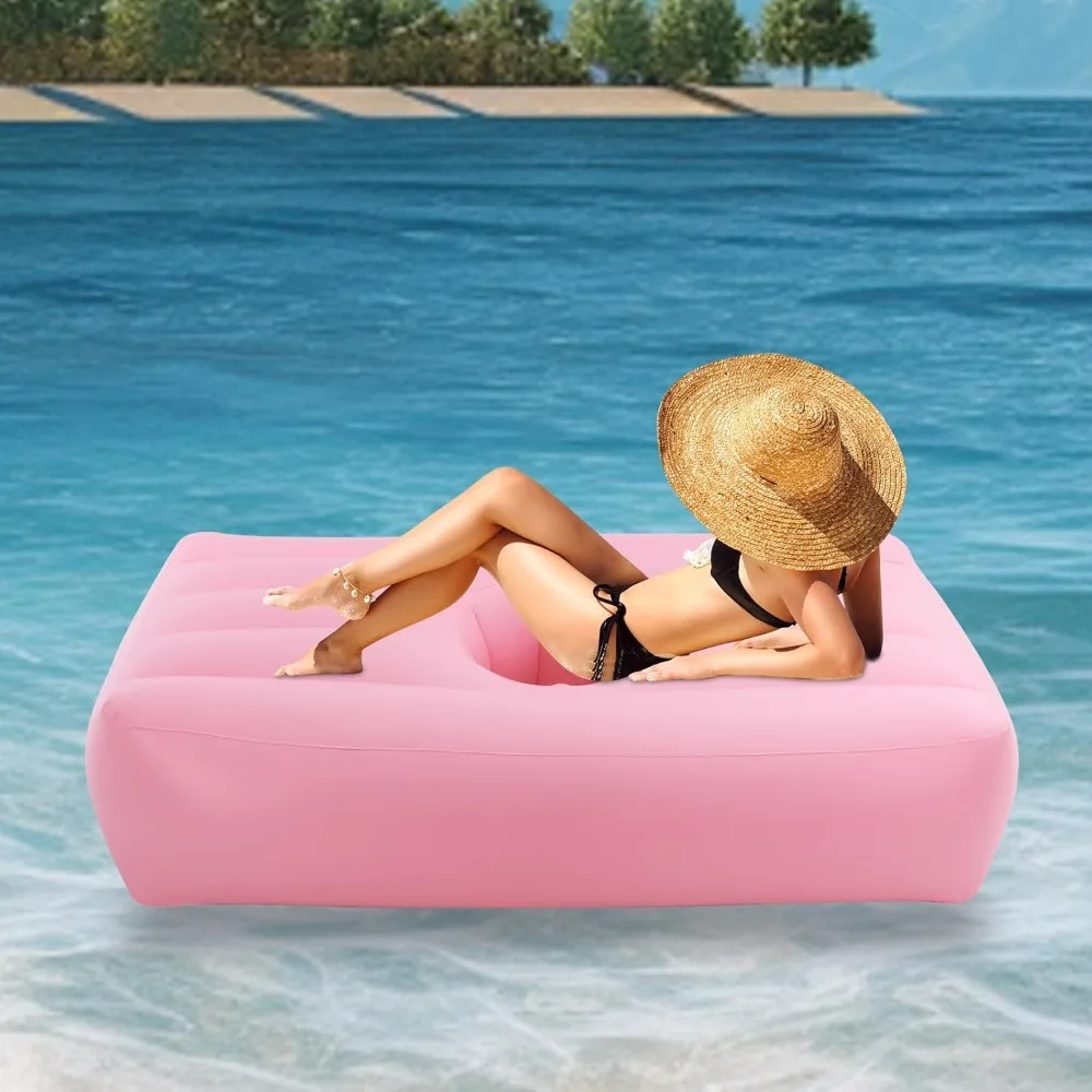 

PVC Inflatable Bed Inflatable Bed with Built-in Electric Air Pump for Post-Surgery Recovery Nap Time Reading(Pink)