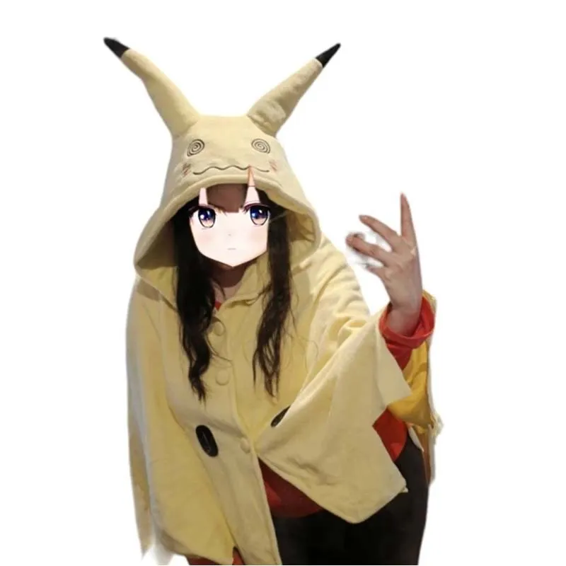 Anime Cartoon Mimikyu Cosplay Kostüm Verkleidungs-Outfit Requisiten Halloween Karneval Party Umhang Anzug für Erwachsene Niedliche Pyjamas