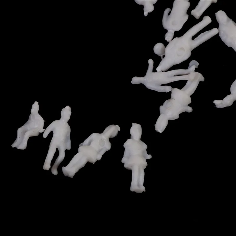 AS96-Model People Figures مقياس 1:200 حزمة من 1000 قطعة بيضاء متنوعة