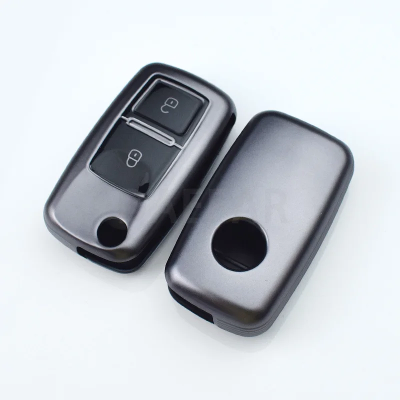 2 Buttons Soft TPU Gunmetal Remote Car Key Case for Volkswagen Golf Polo Caddy Jetta Beetle Touran Octavia Eos Scirocco Flip Bag