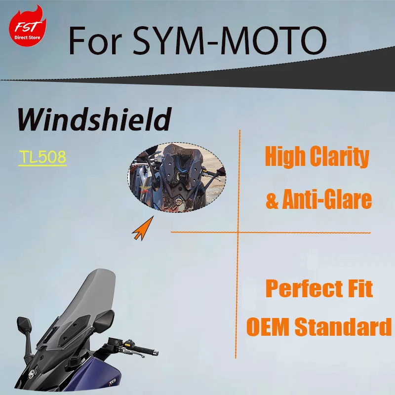 Modified Tall Wind Deflector for SYM TL508, High Clear, Perfect Fit, Upgrade Your Riding