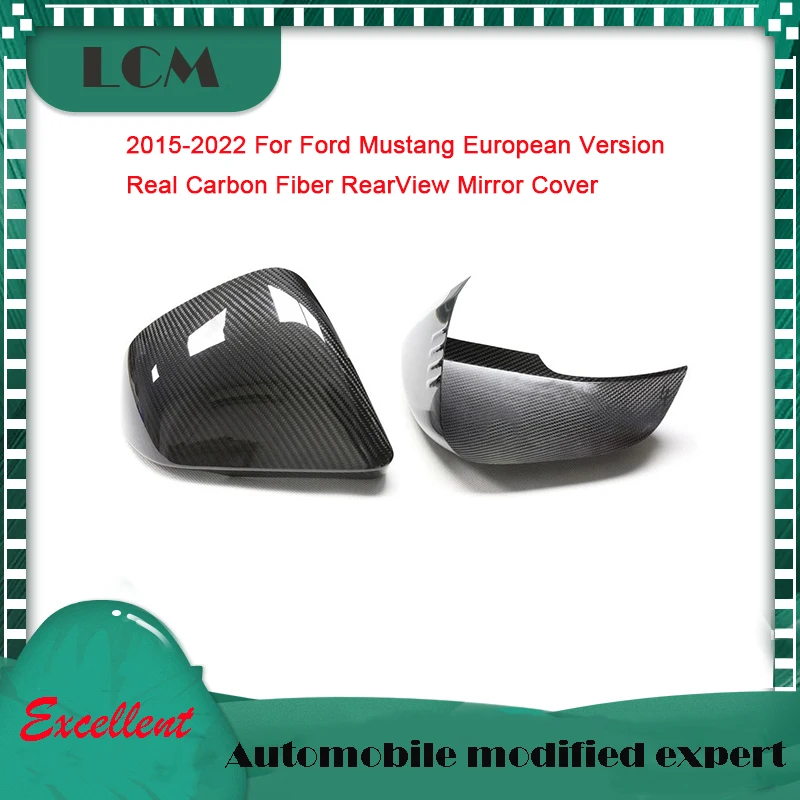 

OEM/OX в форме рога, наклейка на/замена, боковое зеркало заднего вида из углеродного волокна, крышка 2015-2022 для Ford Mustang, европейская версия