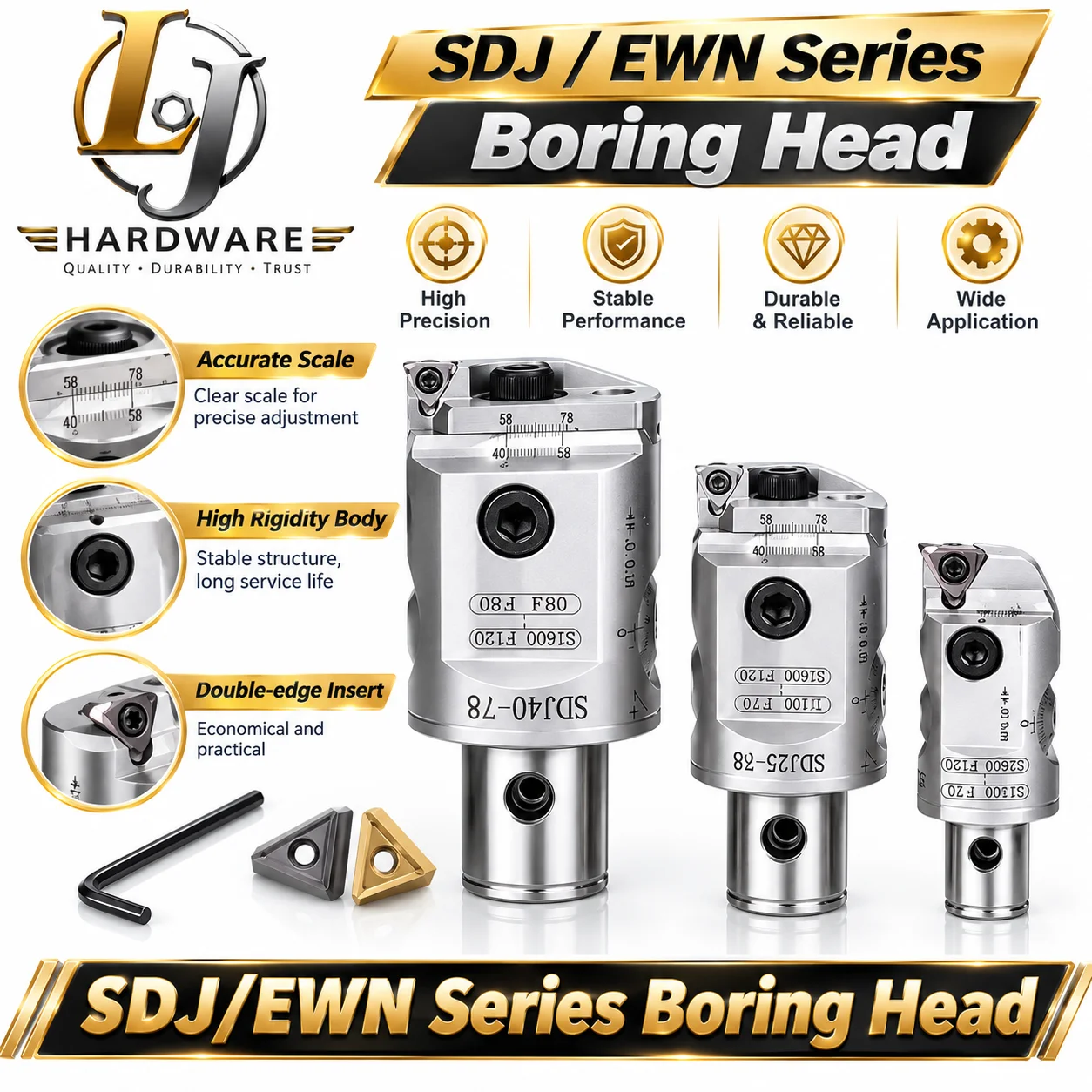 SDJ08 SDJ10 SDJ12 SDJ14 SDJ16 SDJ20 SDJ25 SDJ32 SDJ40 SDJ52 SDJ68 SDJ114 Fine Boring Head TPGT0902 Adjustable LBK CKB BT40 NT40