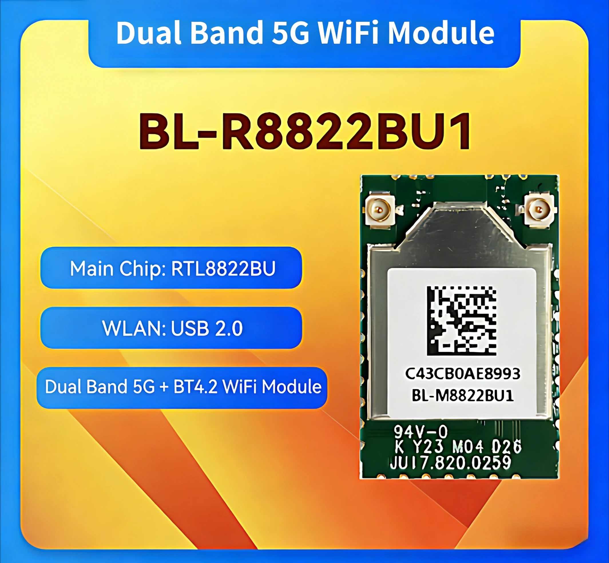 BL-R8822BU1 Dual Band 5G WiFi Module with RTL8822BU Chip HDMI Video Transmission BT Wireless USB Adapter for Video Devices