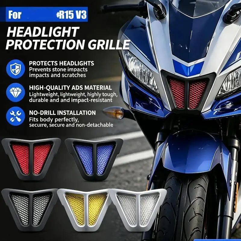 Motorcycle Air Inlet Mesh Protector for R15 V3 2018-2020 Scratch Resistant Aluminum Head Cover Guard for Daily Riding