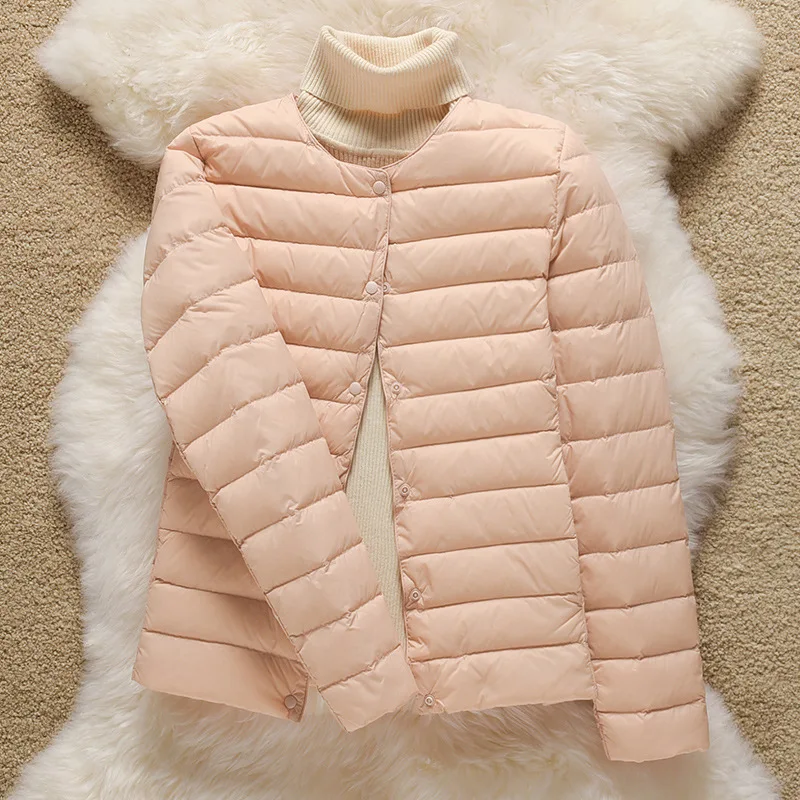 معطف نسائي 90% من قماش البط الأبيض غير اللامع خفيف الوزن معطف شتوي دافئ سترات نسائية بالإضافة إلى معاطف #3