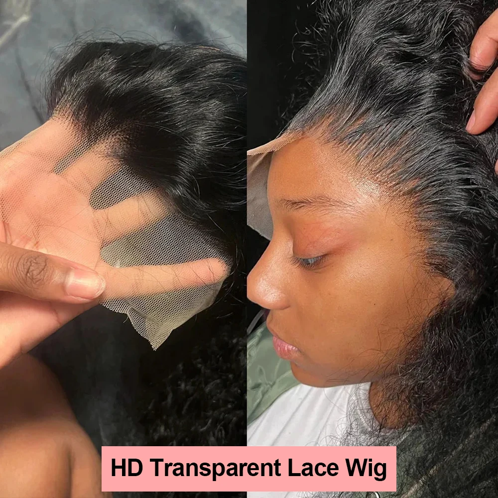 Curly 360 Lace Front Human Hair Wigs 250 Density Brazilian Deep Wave 40 Inch 13x6 HD Lace Frontal Wig 100% Human Hair Preplucked image 2