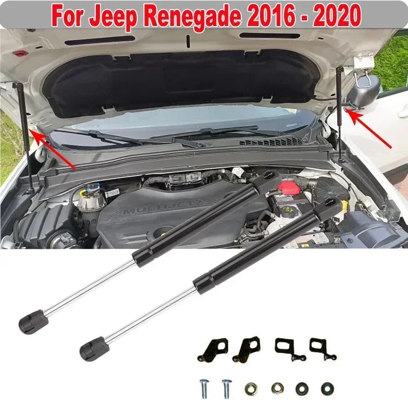 For Jeep Renegade 2016 - 2020 Front Engine Hood Support Lift Gas Spring Strut Rods Shock Support Lift Car Accessories