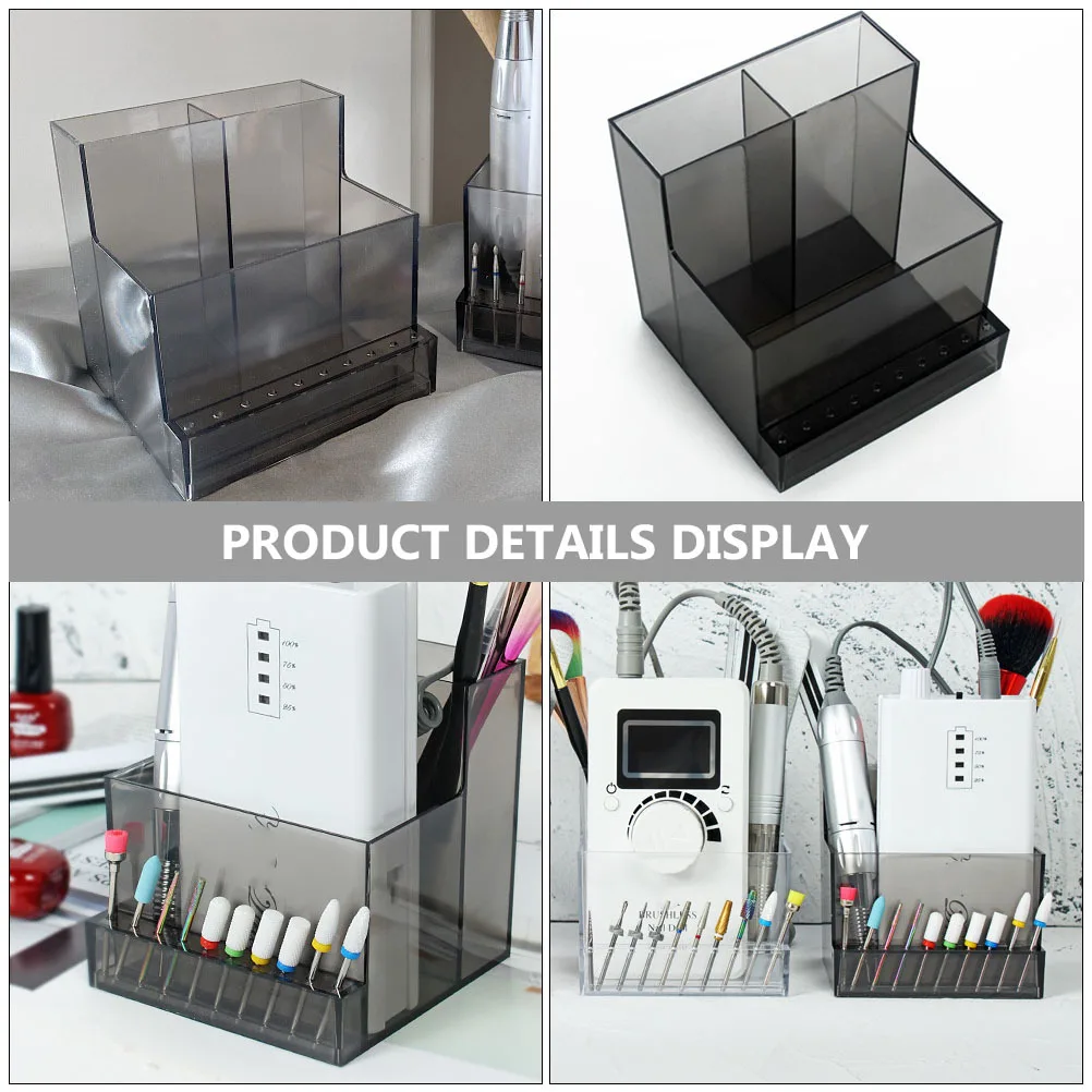 1개 네일 그라인딩 헤드 박스 간단한 보관 랙 광택기 삽입형 홀 디스플레이 네일 아트 오거나이저 매니큐어 폴리셔