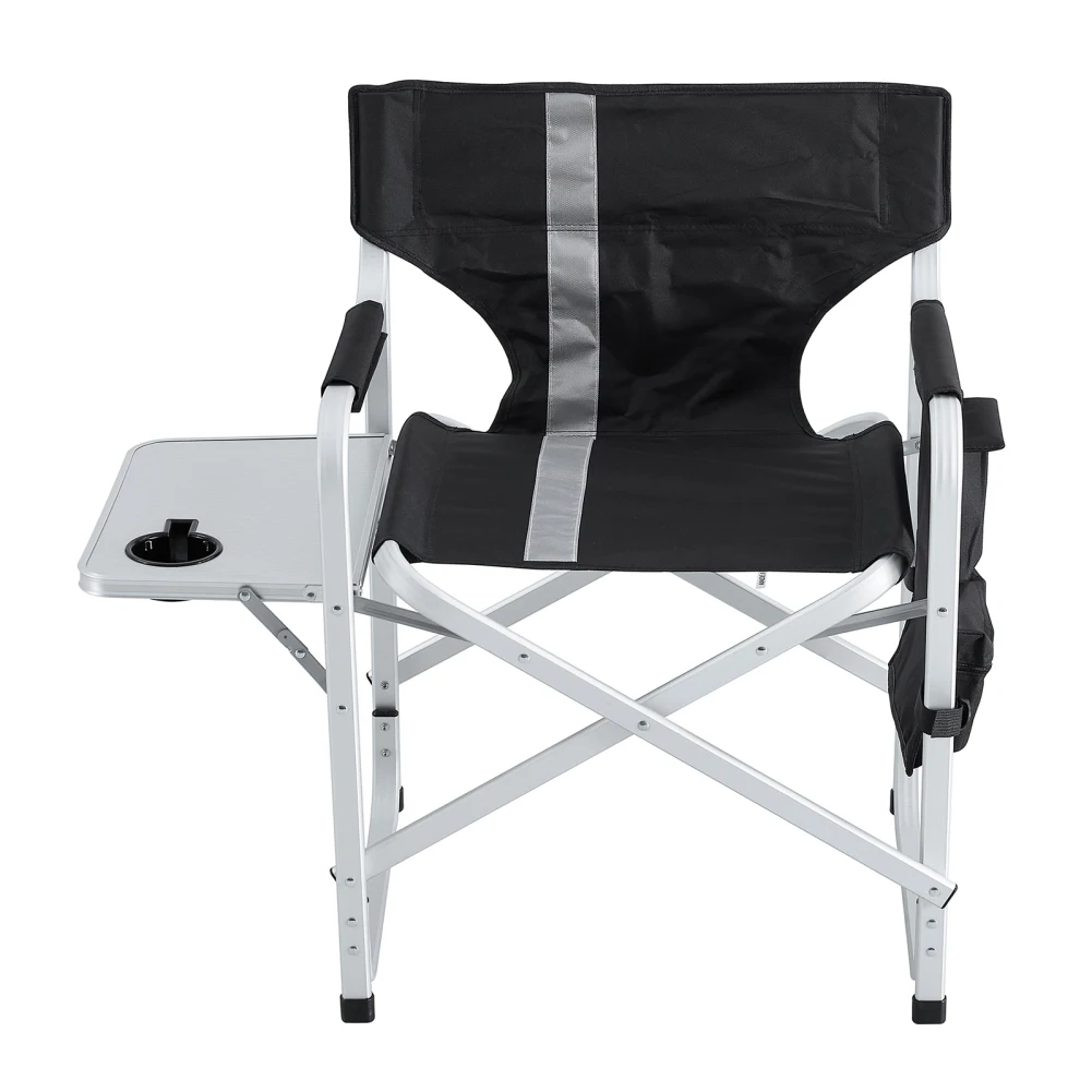 Oversized Camping Chair With Storage Pocket Side Table Aluminum Folding Chair Collapsible Chair For Outdoor Camp Hiking