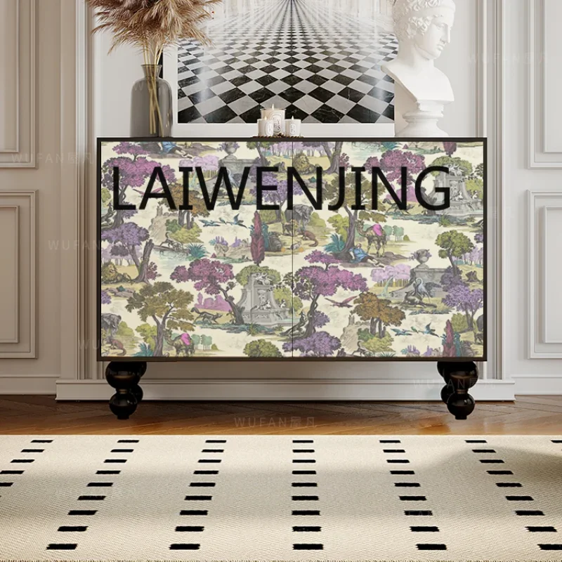 

French Solid Wood Porch Household Entry Door Shoe Cabinet Living Room Storage Bedroom Storage Household Clothes Closet