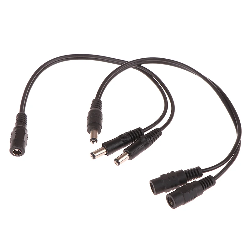 DC 12V 1 Female to 2 Male Power Split Splitter Cable 2.1*5.5mm for CCTV Camera Security DVR Accessories LED Light Strip