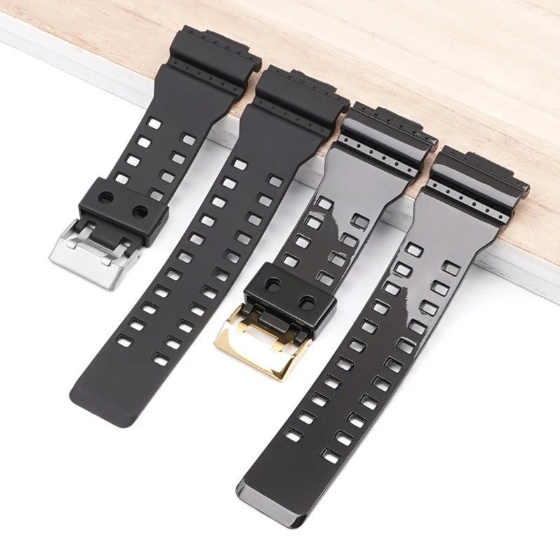 16mm Resin Watch Strap for Casio GA-110/400/700/100/140/GAW100/G-8900/GR-8900/GW-8900 Waterproof PU Watch Band Sport Bracelet