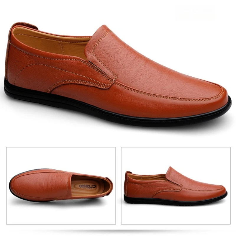

Британские модные деловые повседневные кожаные лоферы, мужские туфли на плоской подошве для вождения, легкие удобные мужские топсайдеры, мягкие мокасины
