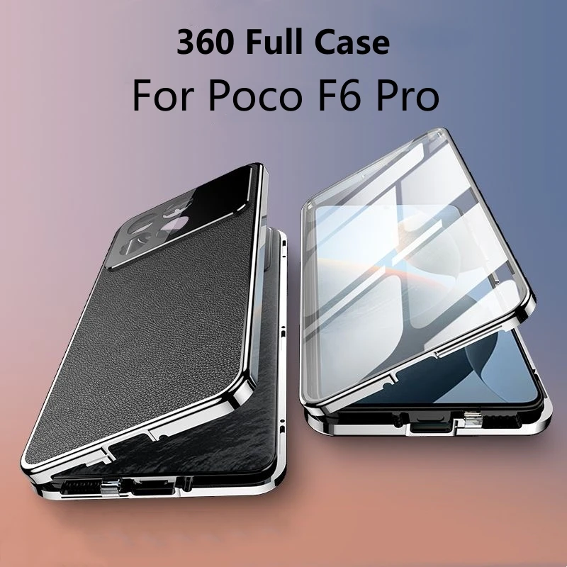 360 Full Case For Poco F6 Pro Case Tempered Glass Leather Cover For Xiaomi Poco F6Pro 5G Redmi K70 Double Sided Protect Bumper