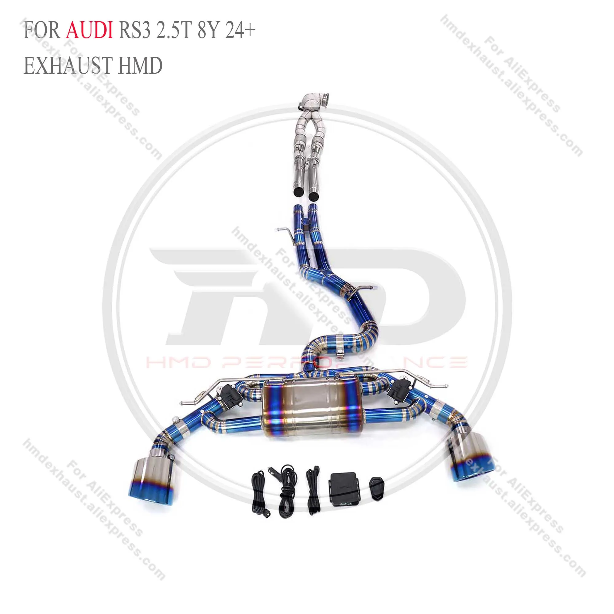 

HMD Downpipe Resonant tube Catback for AUDI RS3 2.5T 8Y 24+ Titanium Exhaust System Performance Full sets Muffler With Valve