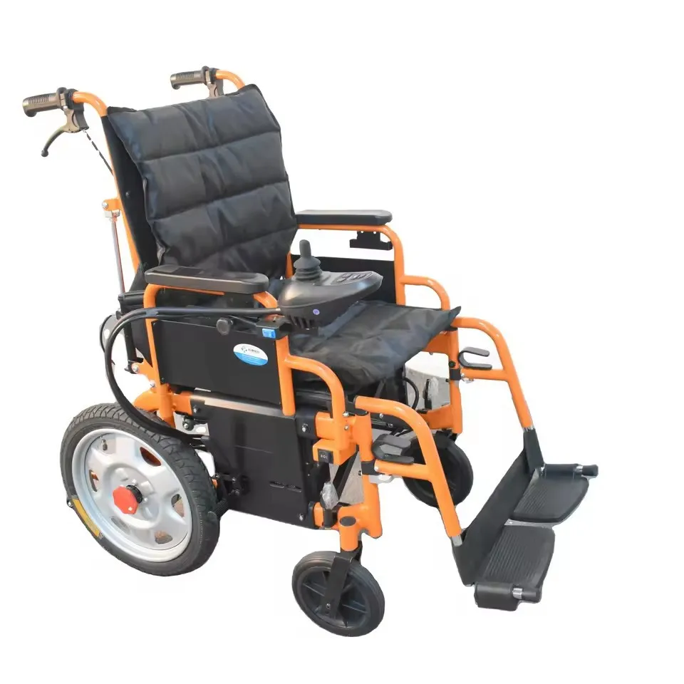 Fauteuil roulant électrique pliable pour personnes âgées et handicapées, moteur 24V 350W, autonomie de 15 km, cadre en aluminium léger, suspension arrière