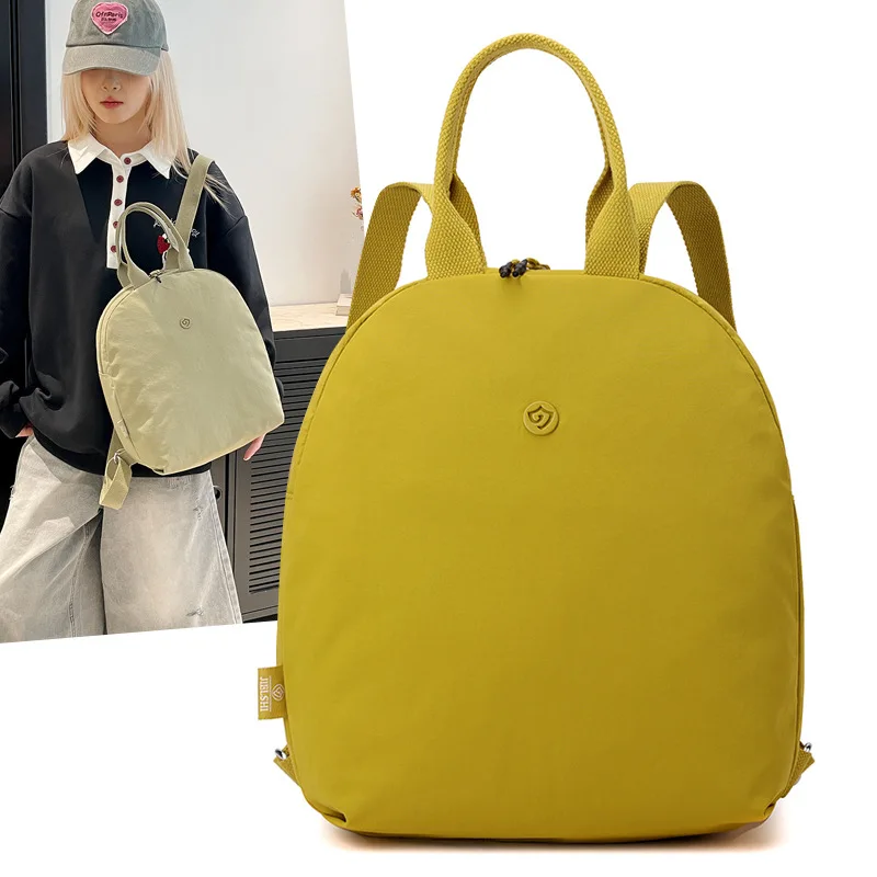 Multifunctional Handbag Women's Lightweight Water-repellent Nylon Cloth Bag Summer New Double Zipper Backpack Small Backpack