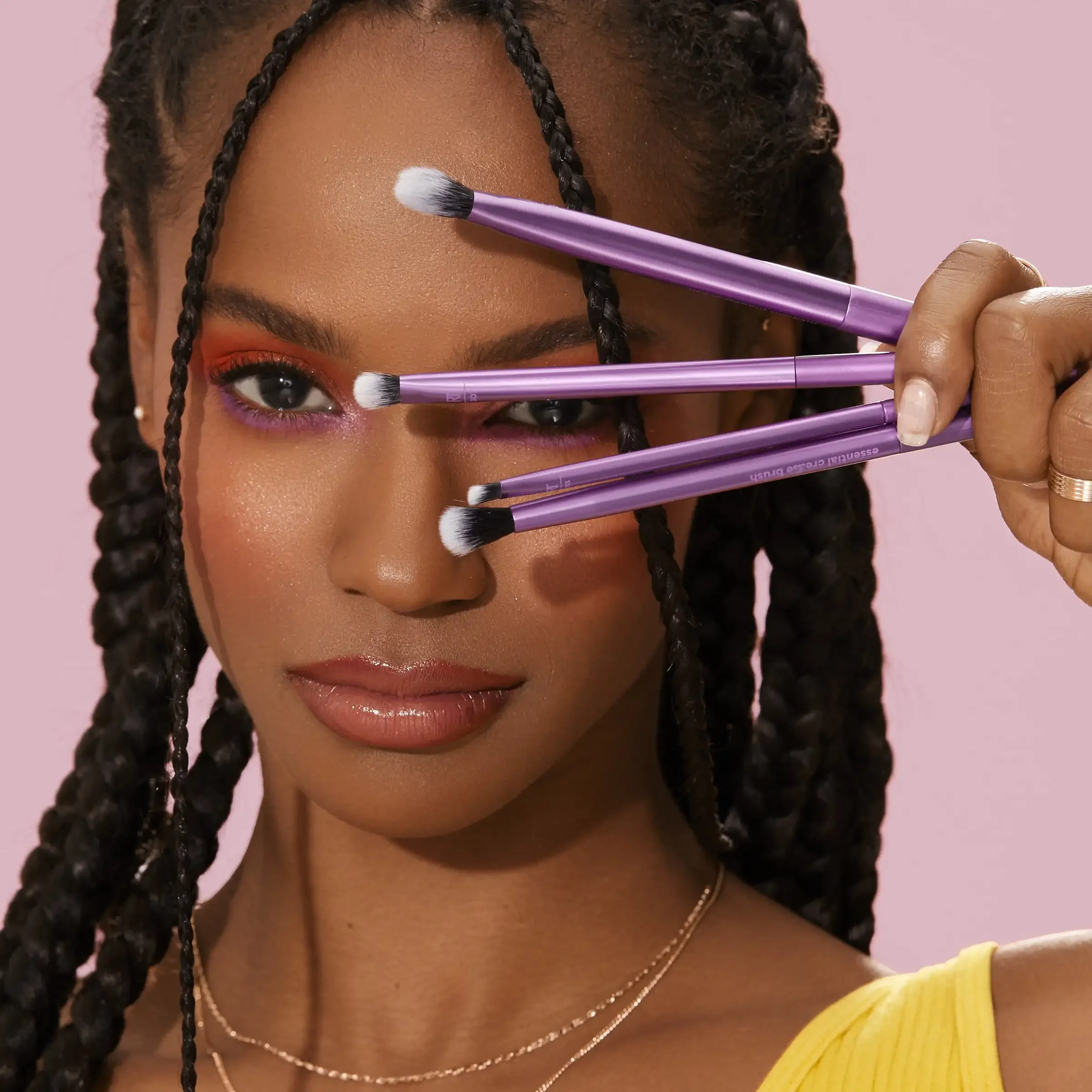 メイクブラシキット、アイシャドウ＆ライナー用、8本セット、長持ちする仕上がり。 合成毛