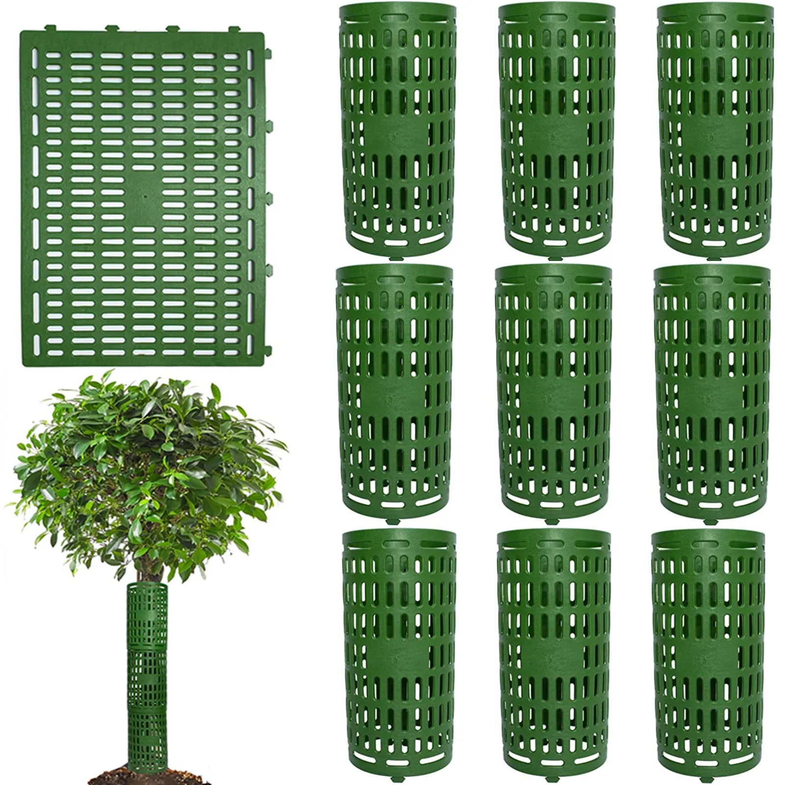 Confezione da 10 protezioni per tronchi d'albero, protezioni per tubi dell'albero, rete espandibile,