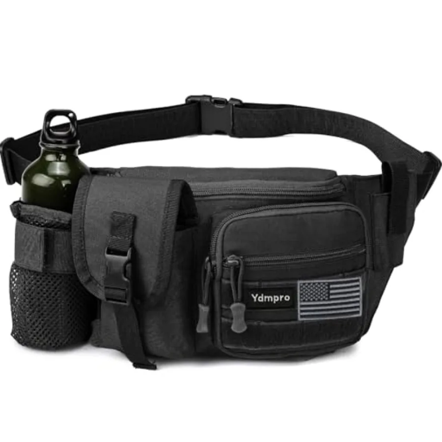 

Тактическая поясная сумка-бананка в военном стиле, универсальная сумка для рыбалки, походов, охоты с сетчатым держателем для бутылки с водой