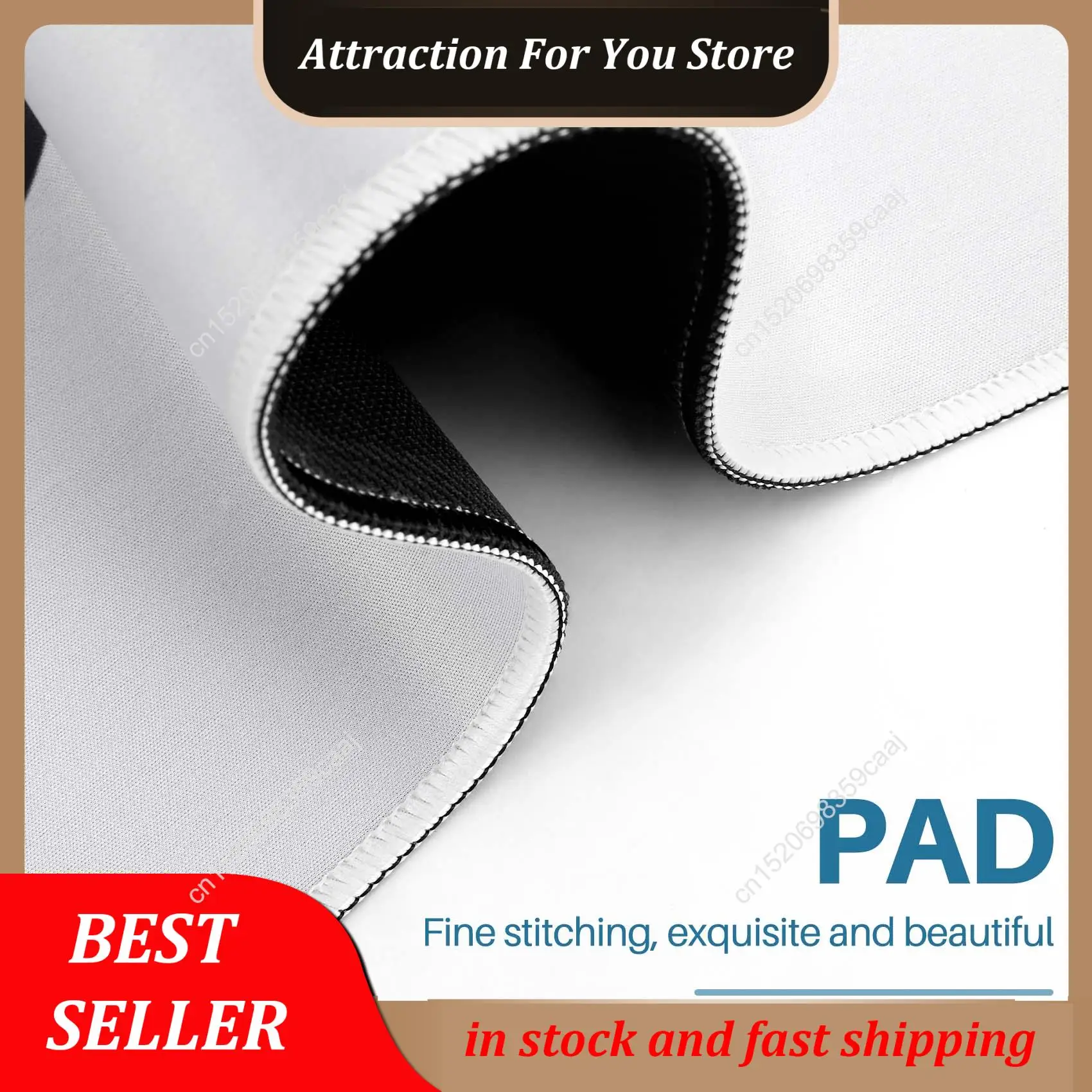 لوحة ماوس ألعاب زهر الكرز باللونين الأبيض والأسود الأكثر مبيعًا، وسادة مكتب كبيرة على شكل حصيرة ماوس، لوحة ماوس بحواف مخيطة، 31.5 × 11.8 بوصة