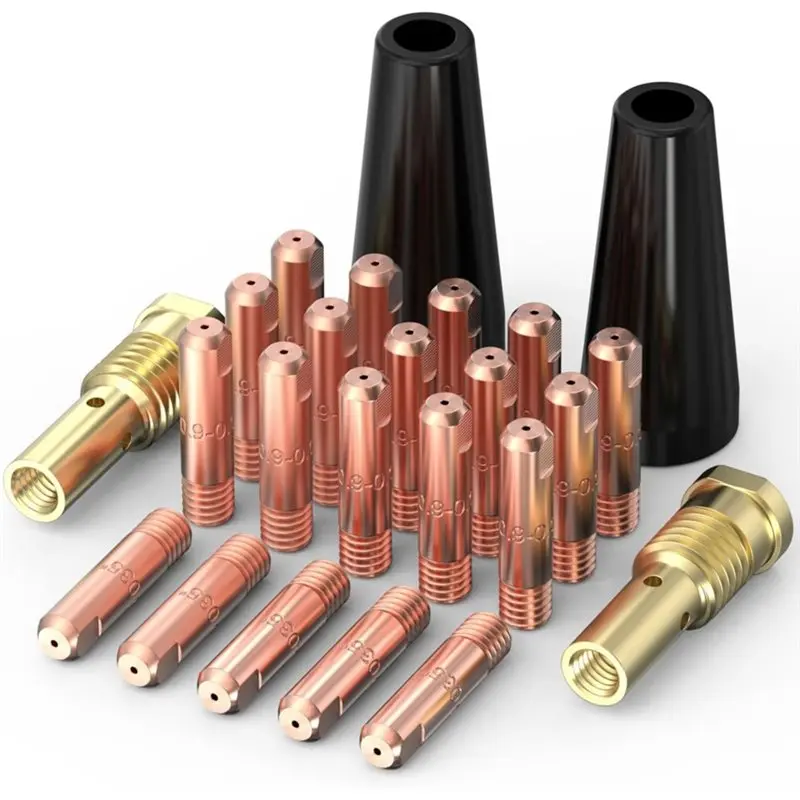 

ABXF-Flux Core Welding Torch Accessories Kit 24Pcs, 20X.035 Tips & 2Xflux Core Nozzles & 2X Diffusers,For 14AK Welding