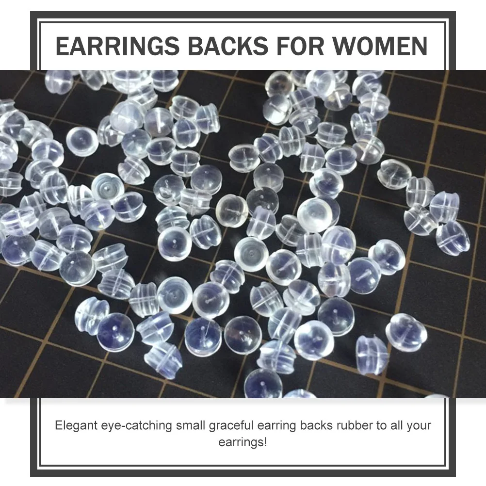 

200Pcs Silicone Earring Backs Clear Secure Locking Stopper Plugs for Stud Earrings DIY Jewelry Accessories Replacement