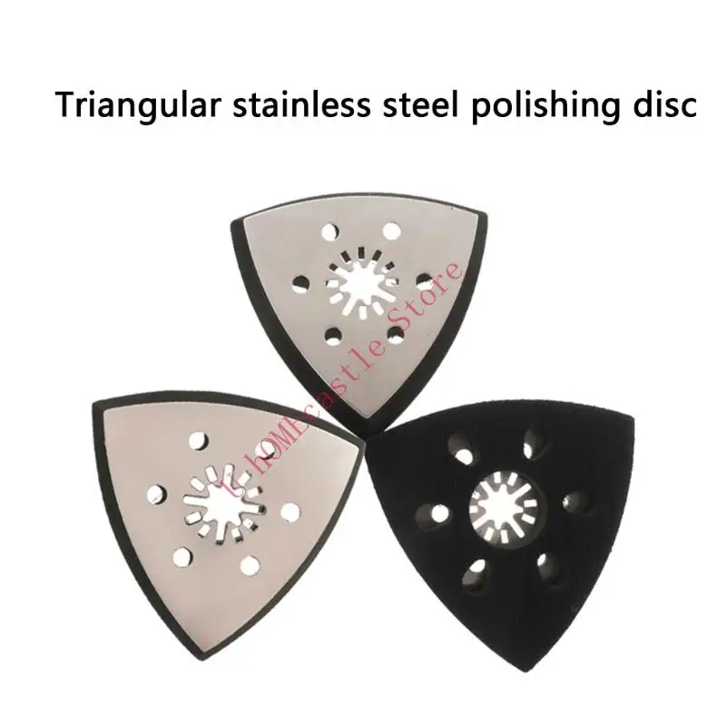 63HF 93mm Triangular Sanding Pad 6 Hole Metal Base Adhesive Backing For Precise Grinding And Polishing Enhancing Durability