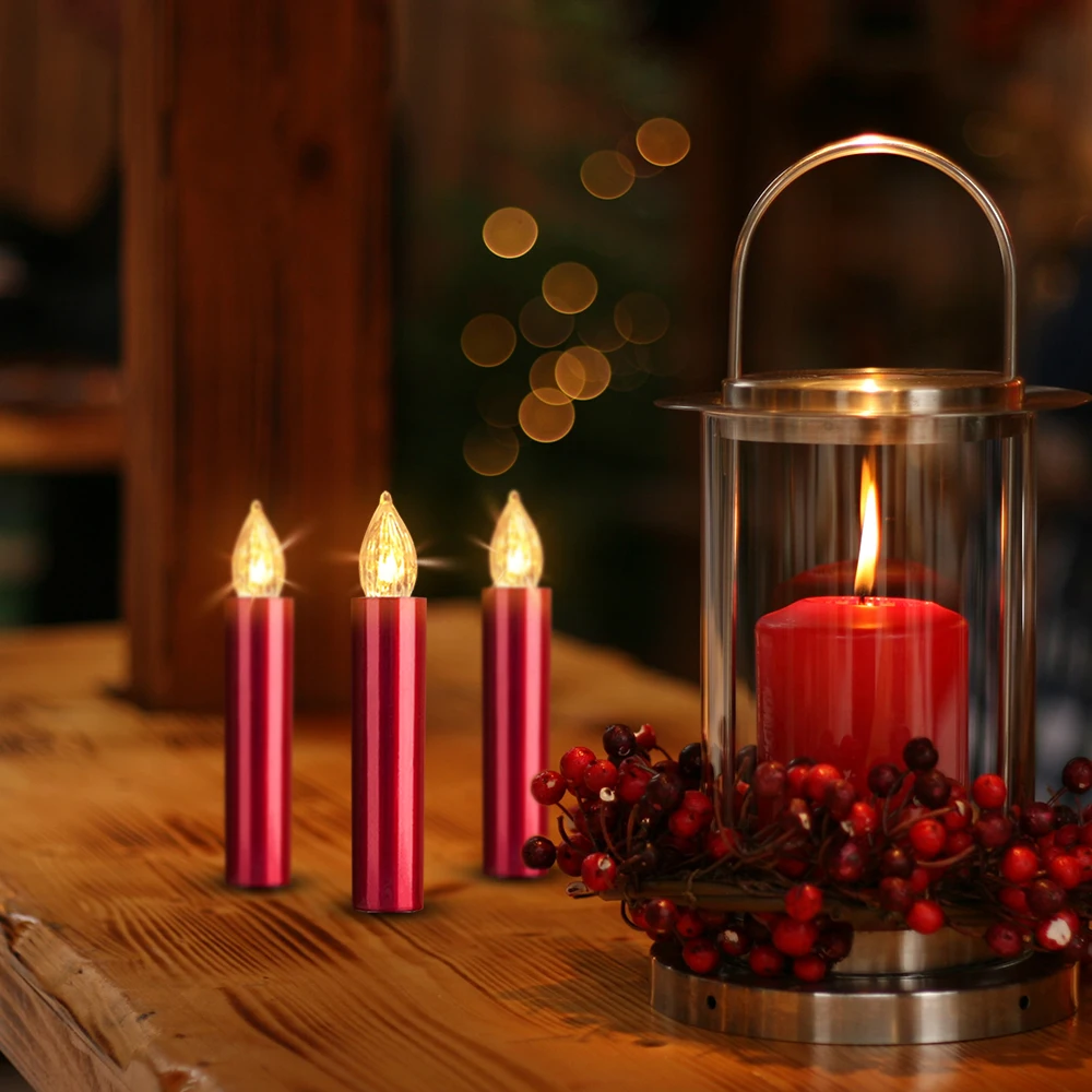 LED Flameless Flicker Candle, Battery Operated, Fake, Timer Remote,Home Decoration Candle, Valentine's Day, 20 30 40 Pcs candles