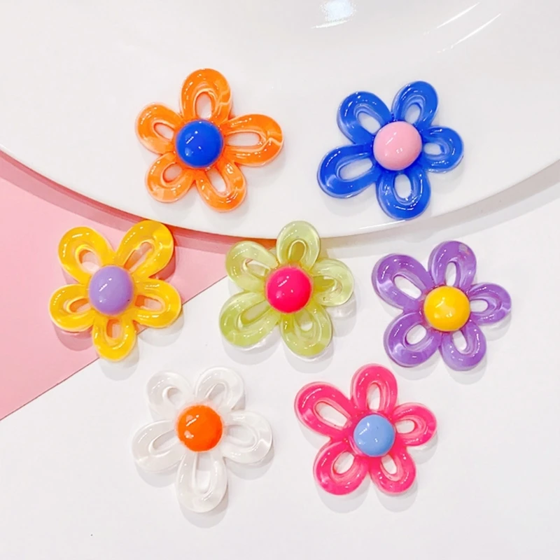 31x29mm Colorful Flower Pendants DIY Necklace Bracelet Earrings Setting Pendant for Jewelry Making Findings Vanlentines Gift